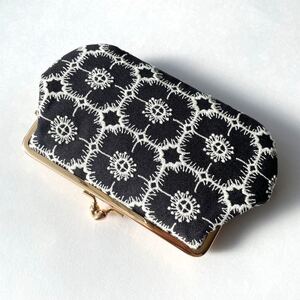 anemone がま口通帳ケース minaperhonen ハンドメイド ポーチ