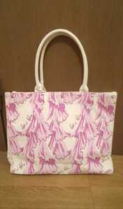 *DIANE von FURSTENBERG* tote bag * canvas ground * pink *