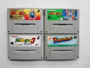 SFC21-128 任天堂 スーパーファミコン SFC Jリーグサッカー プライムゴール 1 2 3 実況ワールドサッカー セット ゲーム ソフト 使用感あり