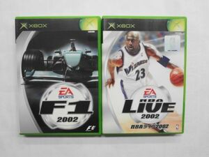 XB21-031 マイクロソフト XBOX F1 2002 フォーミュラ 1 NBAライブ 2002 EA SPORTS セット シリーズ レトロ ゲーム ソフト