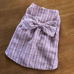 本日限定値下げ!犬服 ドッグウェア 犬と生活 ツイードダウンワンピース アウター ピンク 4号