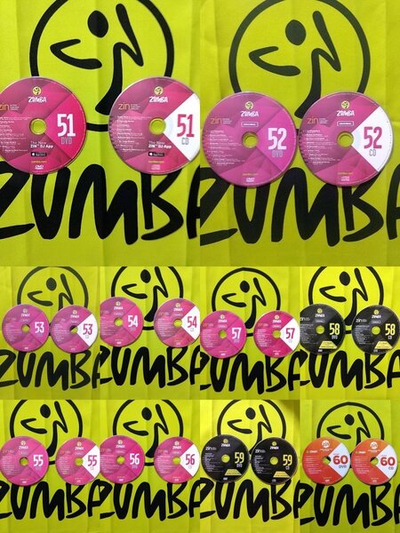 希少品! ZUMBA ズンバ ZIN51 ~ ZIN60 CD & DVD 20枚セット