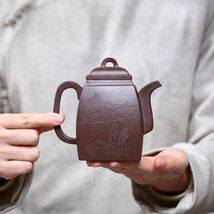 急須 茶壷 帯網 中国茶器 帯網 深蒸し茶用 紫砂茶壷 ティーポット茶和家 紫砂 茶壷 270cc 深蒸し茶用 帯網急須 中国江蘇省技巧産 wc471_画像2