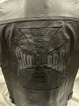 ウエストコーストチョッパーズ クラシック レザーベスト ブラック×ブラック メンズ Mサイズ ハーレー チョッパー WEST COAST CHOPPERS_画像7