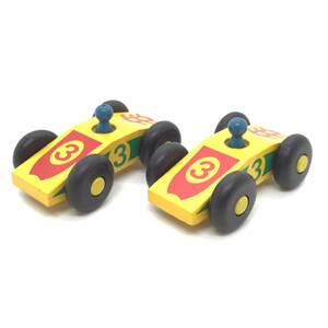 CL[ unused storage goods ]The Montgomery Schoolhouse car racing car 2 piece set wooden toy ...