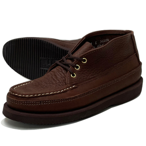  selling out RUSSELL MOCCASIN Russel Moccasin SPORTING CLAYS CHUKKA Brown leather US 8h new goods unused 26.5cm