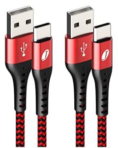 J Jecent USB TypeC ケーブル 2本セット 充電ケーブル 急速充電&高速データ転送 ナイロン編み 高耐久