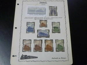 22 S N3-19 railroad relation stamp world each country (F country ) 1951 year France total 11 sheets 1 leaf used . body 