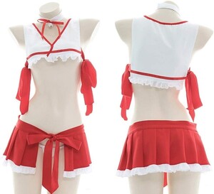 巫女 巫女ガール 和服 和装 時代劇 セクシー コスチューム ギャル コスプレ 衣装 可愛い 夢の中の巫女ビキニ コスプレ