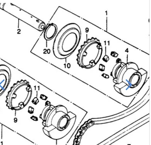 ホーク CB250T CB400T CB250N CB400N CB400D スーパーホーク スーパーホークⅢ エンジン クランク バランサー ダンパー ゴム チエン セット