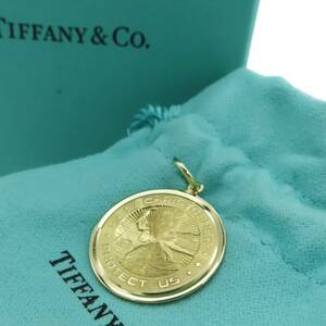 【送料無料】 保管品 Tiffany&Co. ティファニー イエロー ゴールド セントクリストファー メダル ネックレス トップ 750 K18 ZE41