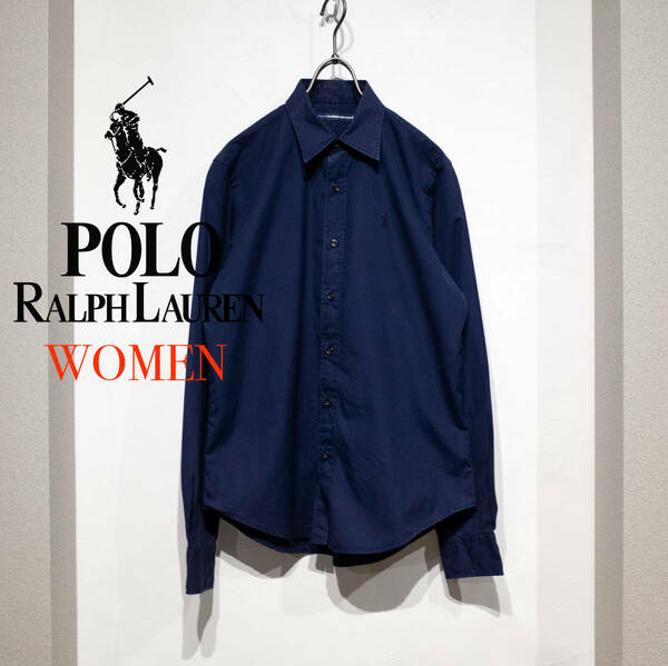 【レディース】6 / RALPH LAUREN SPORT ラルフローレン スポーツ コットンシャツ ネイビー ポニー刺繍