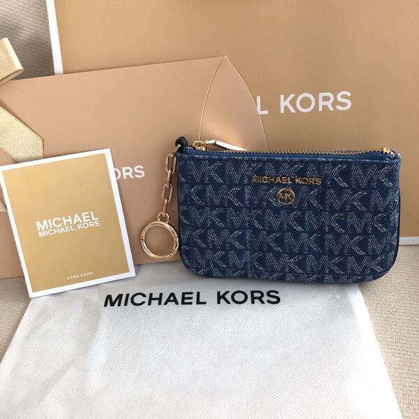 新品 MICHAEL KORS マイケルコース JET SET キー&カードケース デニム