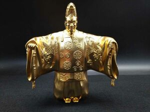 翁　置物　能　幅17ｃｍ　高さ20ｃｍ　金色　ゴールド　インテリア　和風　小物　　金属工芸 (21_1124_7)