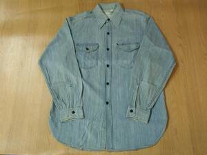 * SUGER CANE длинный рукав Denim рубашка 40(L) USED Toyo Enterprises 