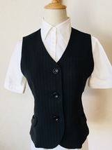 ※Aランク※【中古】Folk_7号ベスト（ストライプ）FV3573/フォーク/かわいいOL制服/おしゃれ会社事務服 _画像6