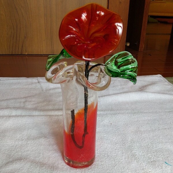 沖縄琉球硝子 フラワー花瓶セット