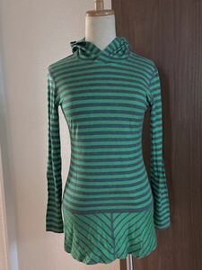  быстрое решение * Golf Heal creek Heal Creek женский рубашка с длинным рукавом с капюшоном оттенок зеленого окантовка дизайн прекрасный товар туника длина 40 M размер 