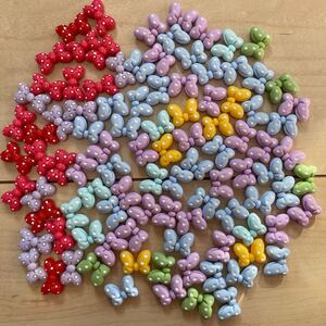 水玉リボンデコパーツ100個送料込2400円
