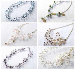 新品キット【全6種】ワイヤーワークで可憐に飾るネックレスコレクション 手芸キット ビーズキット ハンドメイド アクセサリーキット