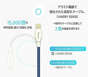 スマホのバッテリー寿命を伸ばすハイエンド充電ケーブル Charby Sense