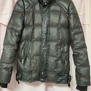 ダウンジャケット レザーダウンジャケット レザーダウン La Moda Libera ラ モーダ リベラ レザージャケット 牛革ダウン