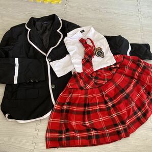 新品　3L 学校女子 制服 ハロウィン 女子高生 コスプレ ま5点セット