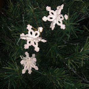 新品　クリスマスツリーオーナメント　雪結晶雪スプレー3個セット④