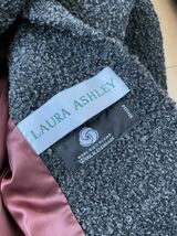 【美品】　LAURA ASHLEY　ローラアシュレイ　パイル生地　ウールコート　ロング丈　グレー　レディース　Sサイズ相当_画像7