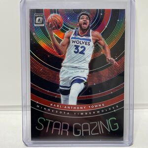 Karl Anthony Towns /99 Star Gazing Red Holo Prizm 2019-20 Panini NBA Donruss Optic