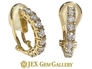 Diamond K18 diamond earrings No.126978