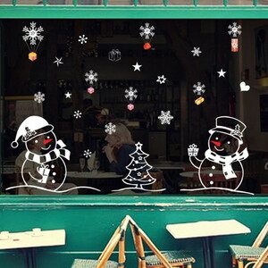 Xmas ホワイトクリスマス スノーマン ウォールステッカー パーティー イベント ロゴ シルエット シール