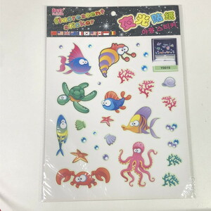 暗闇で光る☆蓄光 おさかな 魚 海 set ウォールステッカー 壁 天井 シール リメイク DIY