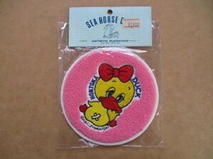 80s ダック DUCK ワッペンさがら刺繍アップリケ/カモ鴨ABC PRODUCTION古い80年代ファンシーかわいいパッチ昭和キャラクター廃盤レトロ S35