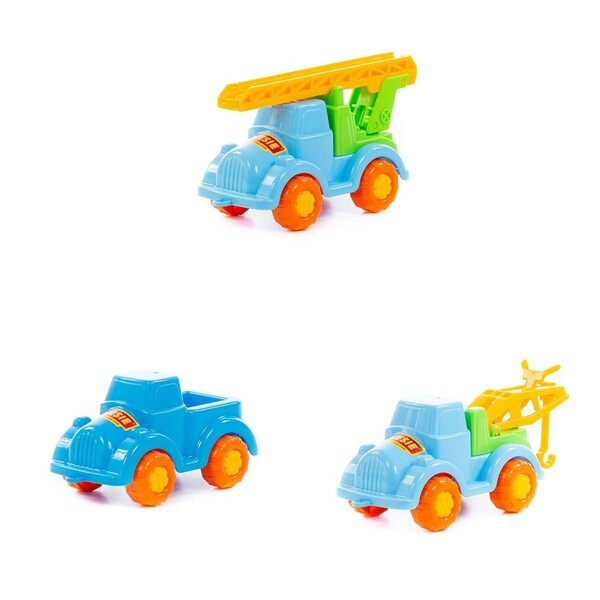 【新品】【3種セット】ポリシエ POLESIE 車玩具はたらく車 消防車 レッカー車 カー 海外おもちゃ ラッピング可能