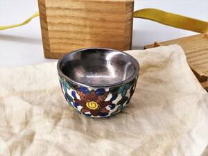 [ silver the 7 treasures sake cup ] China old . antique Kiyoshi ~. country L1005I