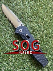 SOG FLASH 2 Silver ソグ フォールディングナイフ 折りたたみナイフ