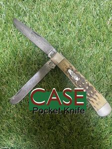 CASE xx #001 163 Trapper, Amber Bone CV (6254 CV)２枚刃　フォールディングナイフ