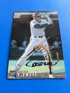 2000 year Calbee Professional Baseball chip s Gold autograph card Orix No.083 wistaria .. male 