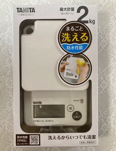 タニタ 洗えるデジタルクッキングスケール2kg ホワイト KW-201