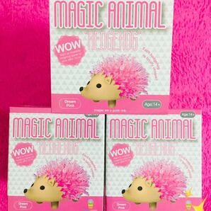 ハリネズミ クリスタル MAGIC ANIMAL マジックアニマル hedgehog ピンク 3個セット！新品 未使用