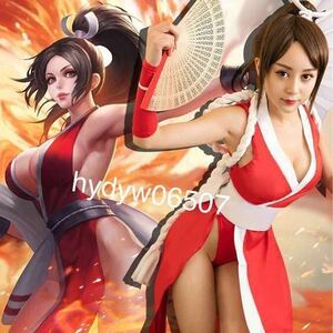 新品レディース女性 二次元 不知火舞 妖艶 和服和装 巫女着物コスプレコスチューム セクシーベビードールランジェリー黒ソックス9点セット