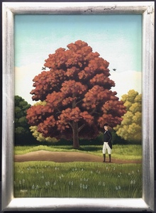 真作保証品 額装済油彩画『矢吹申彦 落馬の人 1979年製作 F4サイズ』 絵画,油彩,自然、風景画