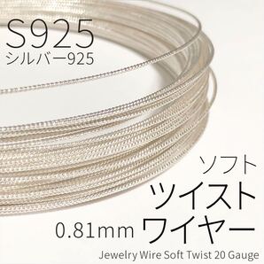 【50cm】S925 ツイストワイヤー ソフト 0.81mm 20GA