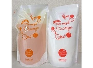 【ペアセット詰め替え】ナノサプリシャンプー800mlとトリートメント800g(オレンジの香り)