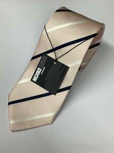 新品ミチコロンドン日本製ネクタイ 可愛いピンクのストライプ柄　シルク100% お買い得サービス