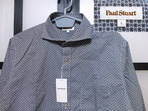 新品 ポールスチュアート 柄物 シャツ / 未使用 Paul Stuart 総柄 柄シャツ 三陽商会