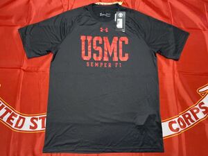 新品未使用タグ付き　made in USA USMC/UNDER ARMOURコラボ　HEAT GEAR ＴシャツMサイズ　ブラック②