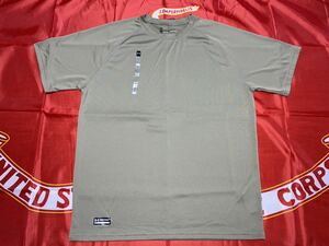 新品未使用タグ付き　made in USA USMC/アンダーアーマー　コラボ　tactical TSHIRT サイズ　M　カーキ　heat gear