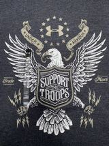 made in USA 新品未使用品タグ付き　UNDER ARMOUR support the troops heat gear DRI Tシャツ　Mサイズ　ダークグレー_画像2